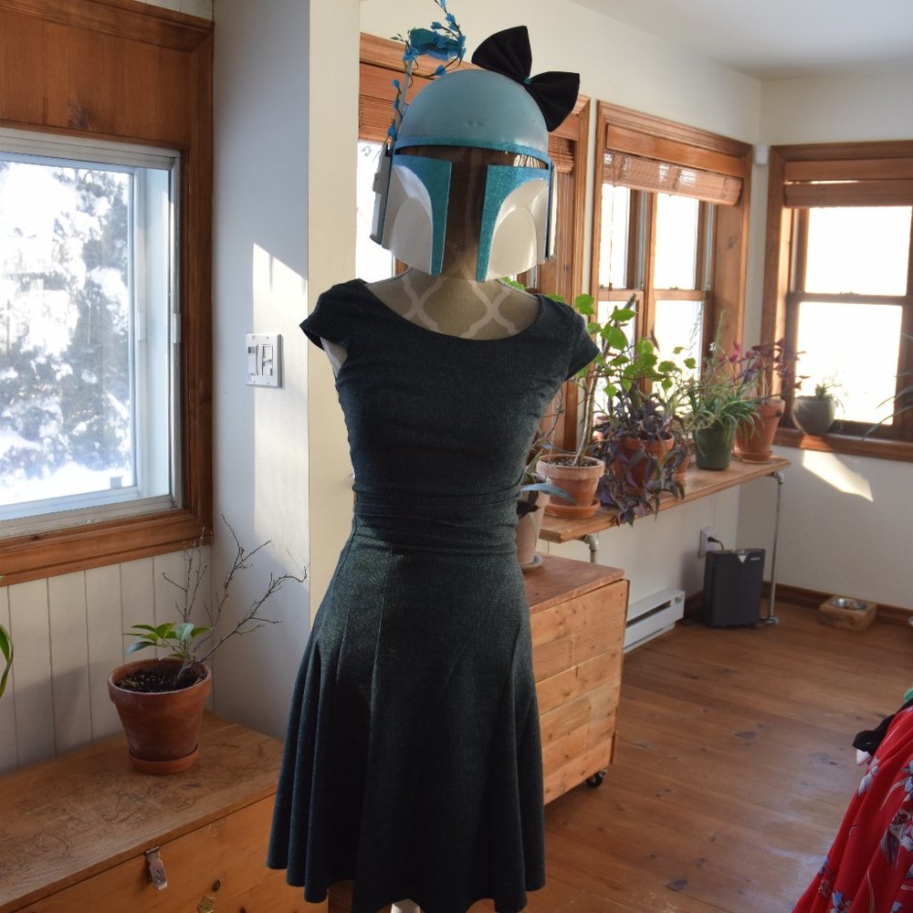 Swirl blue-green dress